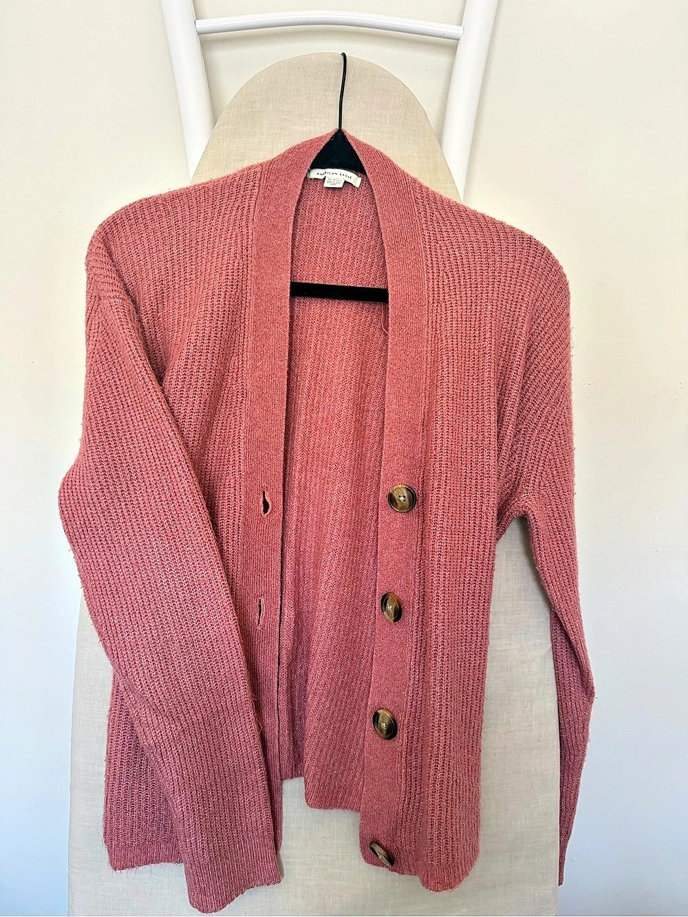 American Eagle Pink Button Front Cardigan Size XS